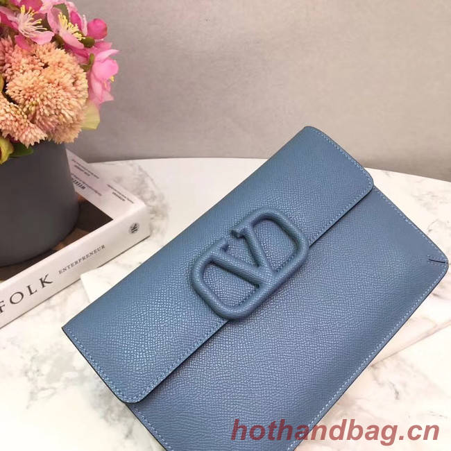 VALENTINO Origianl leather 065 Clutch bag blue