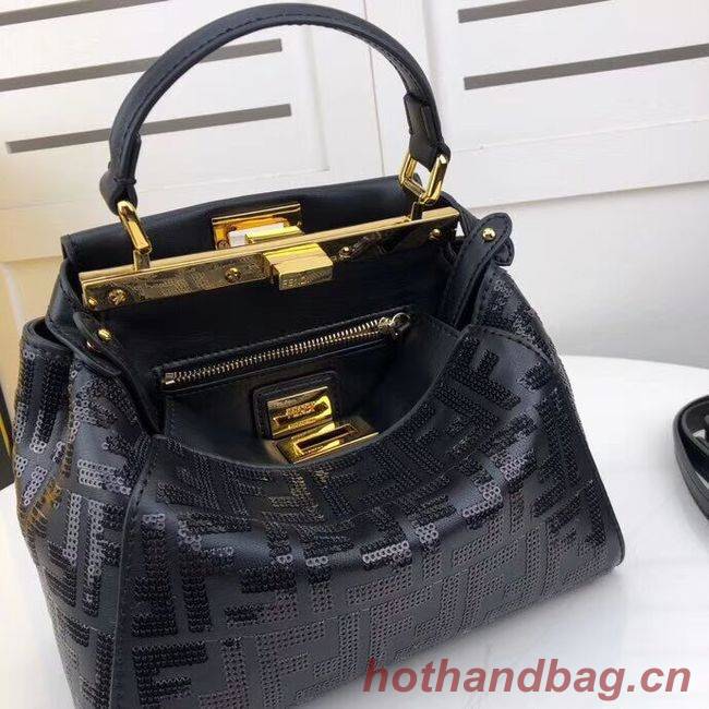 FENDI PEEKABOO ICONIC leather bag F0335 black