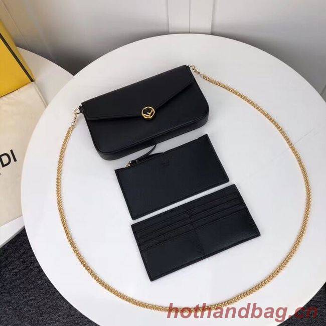 Fendi WALLET ON CHAIN WITH POUCHES leather mini-bag F0005 black