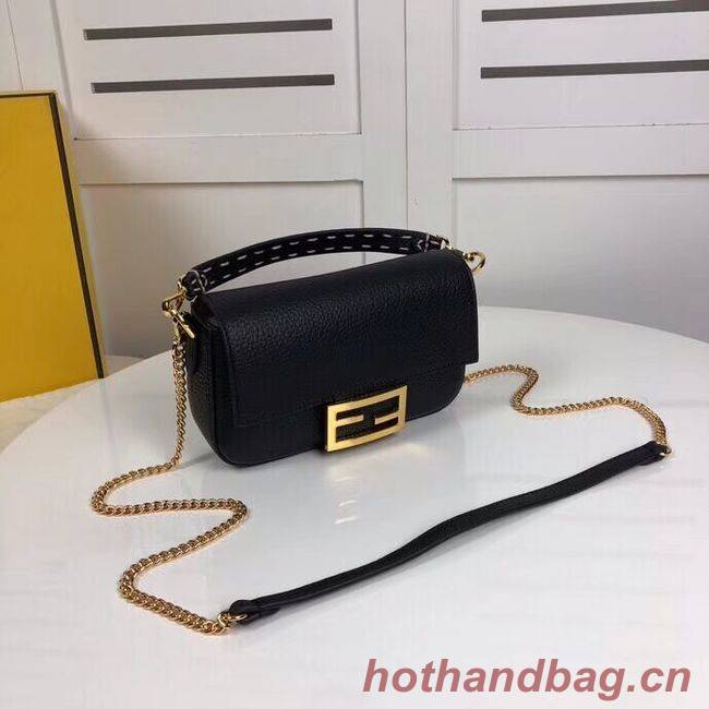 Fendi BAGUETTE leather bag F2467 black