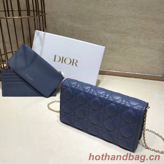 LADY DIOR Sheepskin WALLET C9025A blue