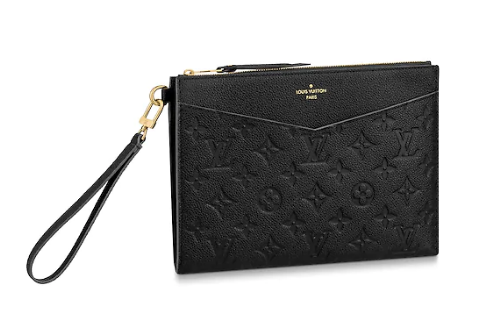 Louis Vuitton Original Monogram Empreinte  Clutch bag MELANIE M68705 black