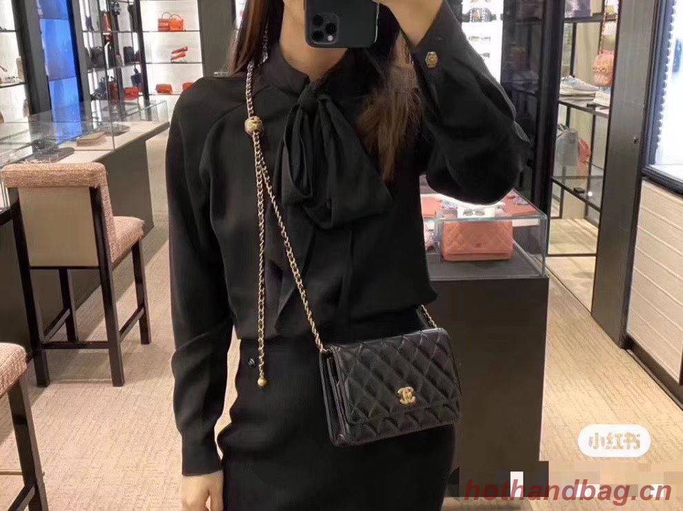 Chanel WOC Original Leather Golden Ball Flap cross-body bag B33818