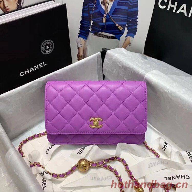 Chanel WOC Original Leather Golden Ball Flap cross-body bag B33818