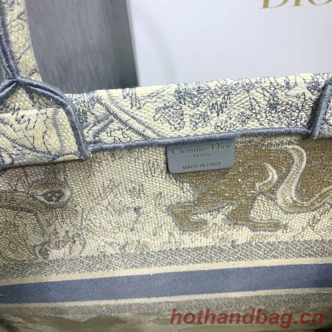 DIOR BOOK TOTE BAG IN EMBROIDERED CANVAS C1286-5