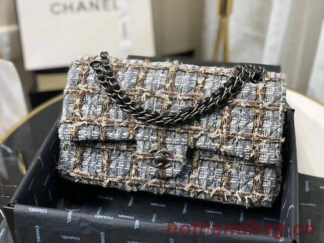 Chanel Original flap bag Twill soft A01112 grey