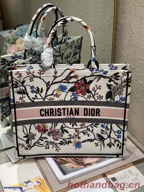 DIOR BOOK TOTE EMBROIDERED CANVAS BAG C1287-13