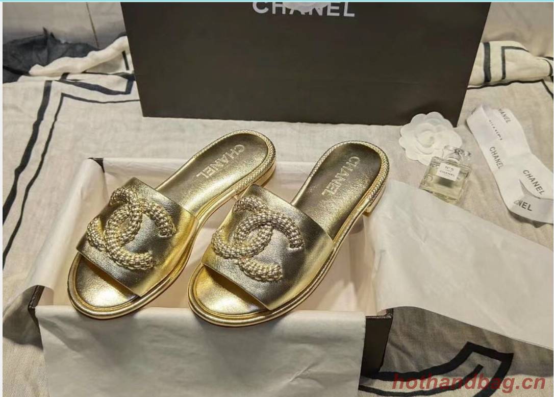 Chanel Slipper CC3695 Gold