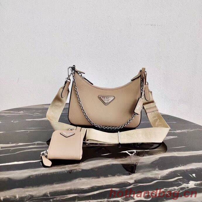 Prada Saffiano leather mini shoulder bag 2BH204 apricot