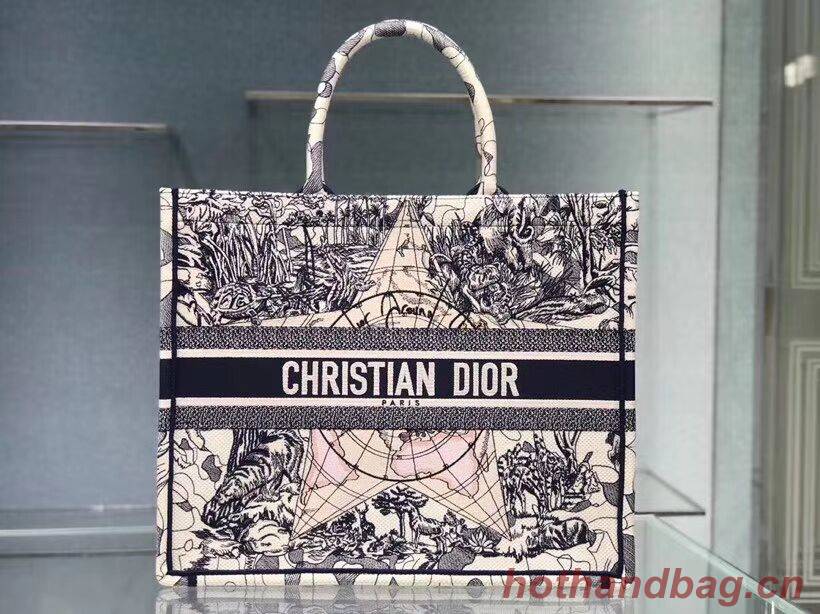 DIOR BOOK TOTE EMBROIDERED CANVAS BAG C1286-16