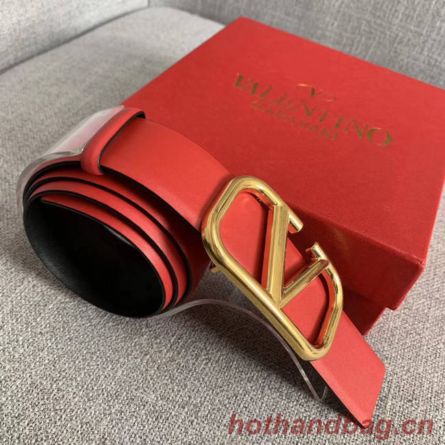 Valentino Leather Belt wide 4.0CM 3598 red