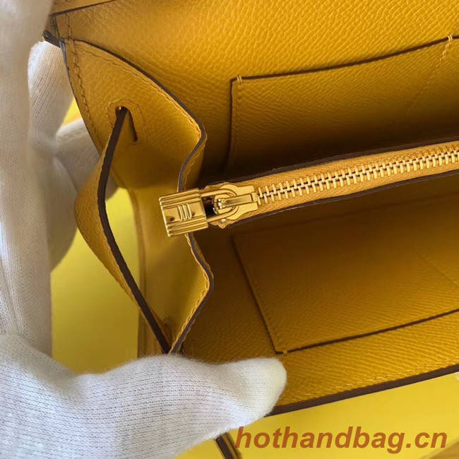 Hermes Original kelly espom leather to go woc Bag H4087 yellow