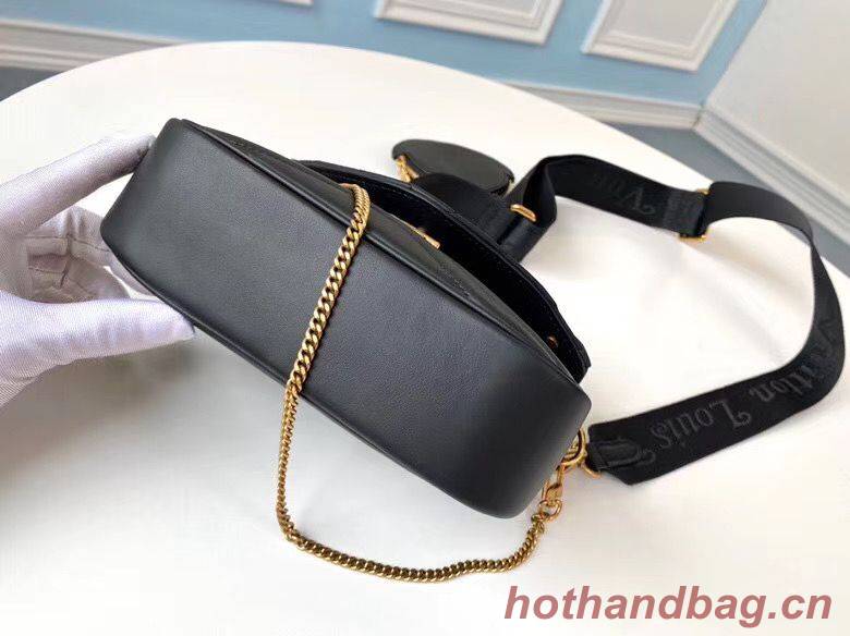 LOUIS VUITTON NEW WAVE Originl Leather Shoulder Bag M56466 Black