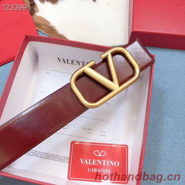 Valentino Original Calf Leather Belt wide 4.0CM 3603 Wine