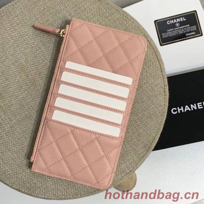 BOY CHANEL Calfskin Leather Card packet AP1482 pink