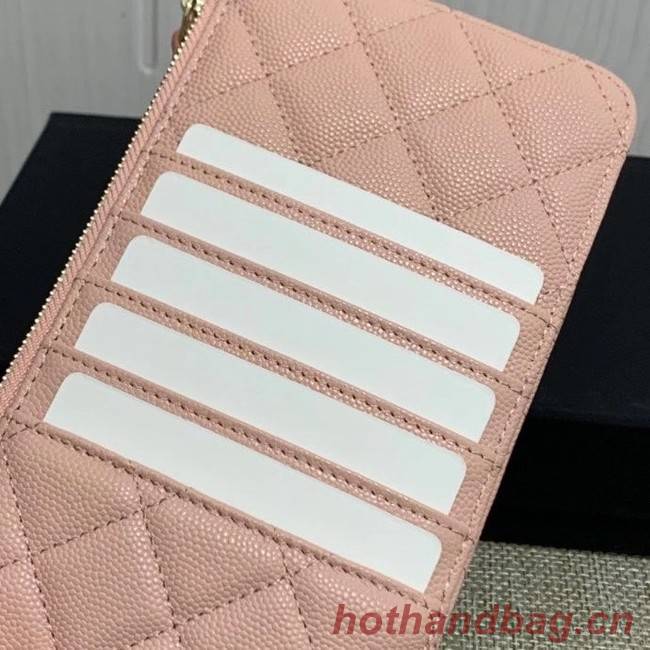 BOY CHANEL Calfskin Leather Card packet AP1482 pink