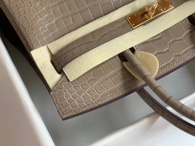 Hermes Birkin Bag Original Leather crocodile HBK35 grey