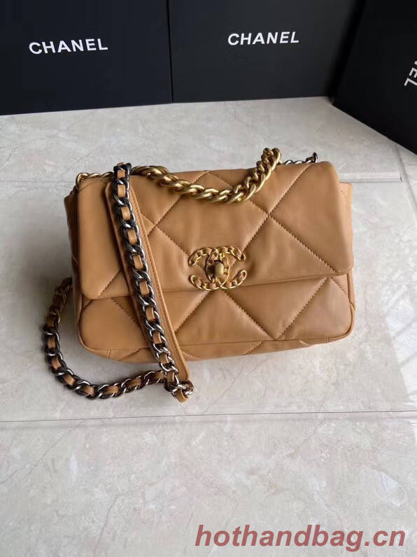 Chanel 19 flap bag AS1160 brown