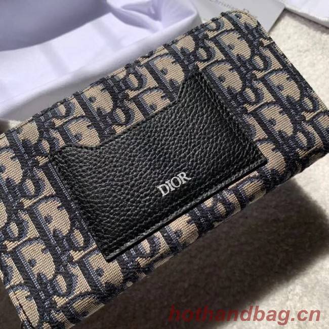 Dior 30 MONTAIGNE Blue Dior Oblique Jacquard ZIPPY wallet S5539