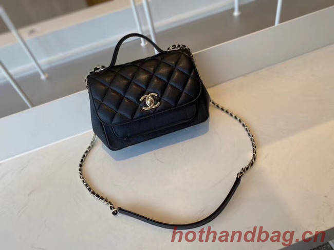 Chanel small flap bag Calfskin & Gold-Tone Metal A93749 black