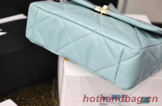 Chanel 19 flap bag AS1161 light blue