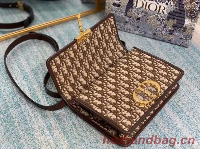 DIOR BOOK TOTE SMALL Oblique Embroidered M1296ZW Brown