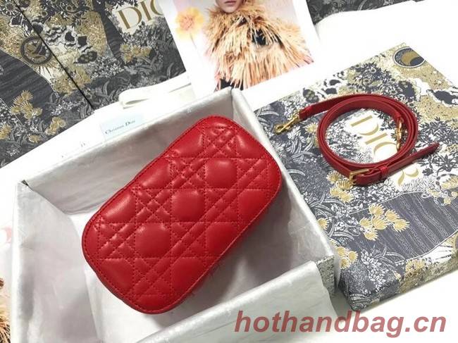 DIOR Sheepskin cosmetic bag S5488 red