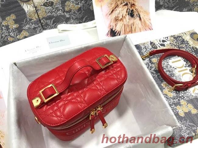 DIOR Sheepskin cosmetic bag S5488 red