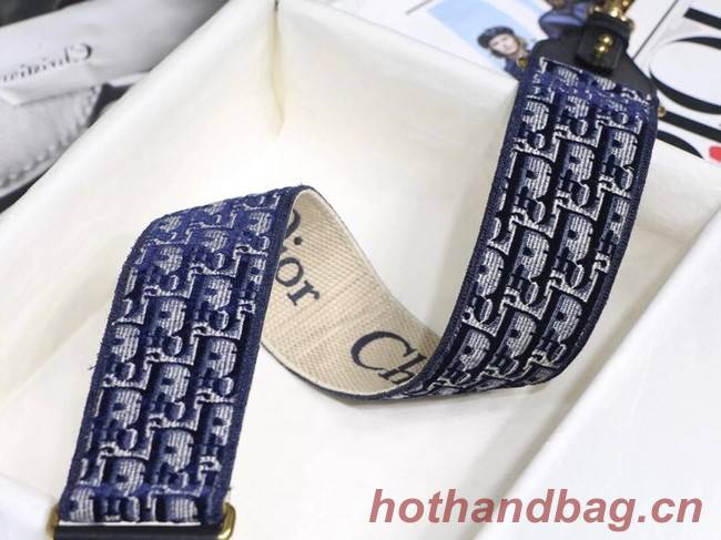 Dior Oblique Embroidered Velvet SHOULDER STRAP S8540CWVF Blue