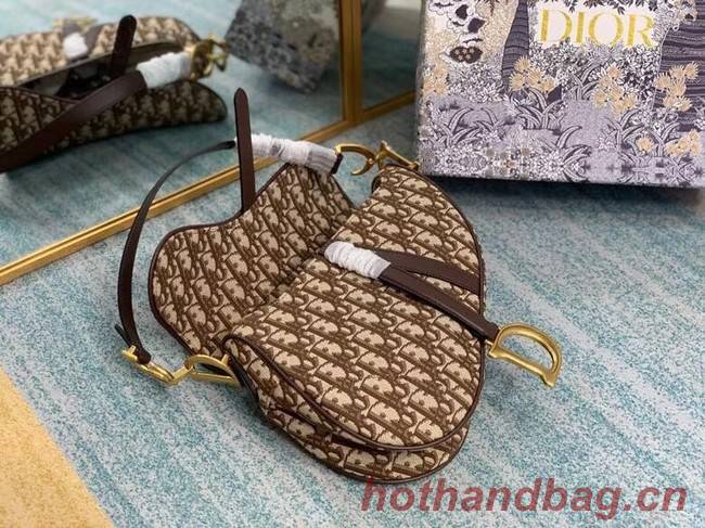 SADDLE BAG Dior Oblique Embroidered M1297ZW Brown