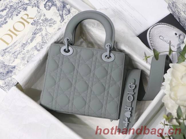 LADY DIOR MY ABCDIOR BAG Gray Ultramatte Cannage Calfskin M0538SLOI