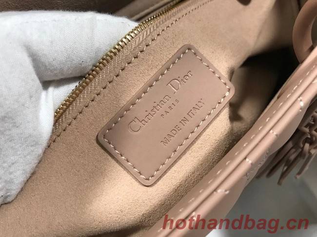 LARGE LADY DIOR BAG Blush Ultramatte Cannage Calfskin M0566SL