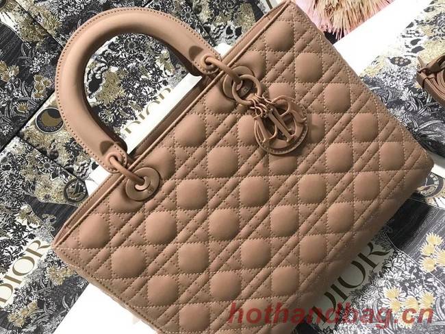 LARGE LADY DIOR BAG Blush Ultramatte Cannage Calfskin M0566SL