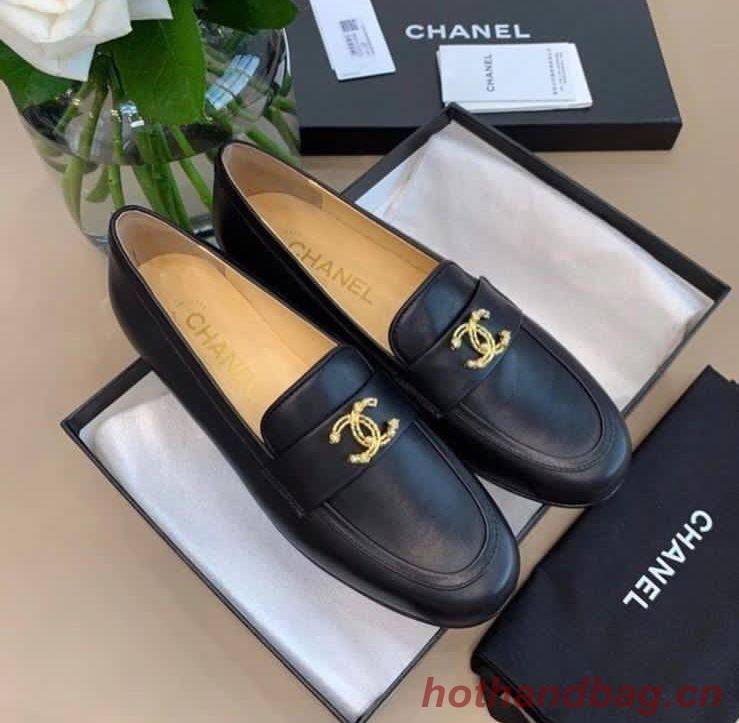 Chanel Calfskin Leather Shoes CH2740 Black