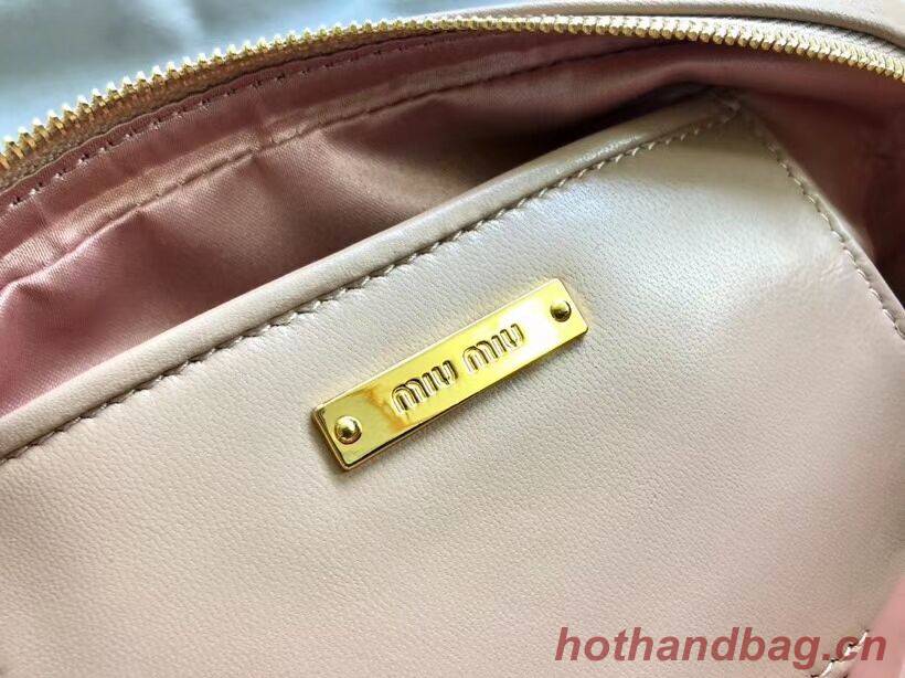 miu miu Matelasse Nappa Leather Shoulder Bag 5BH539A Apricot