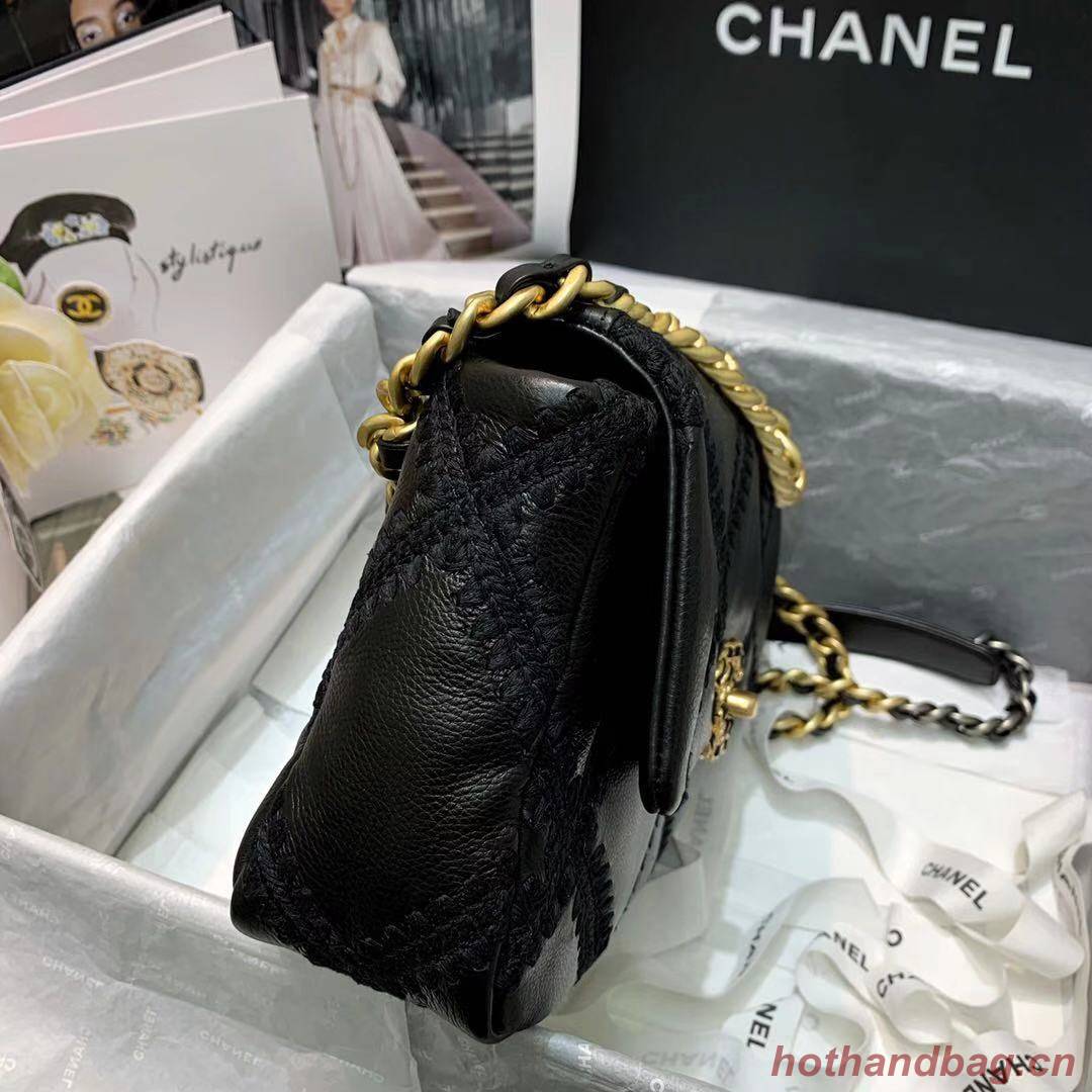 chanel 19 flap bag AS1160 black