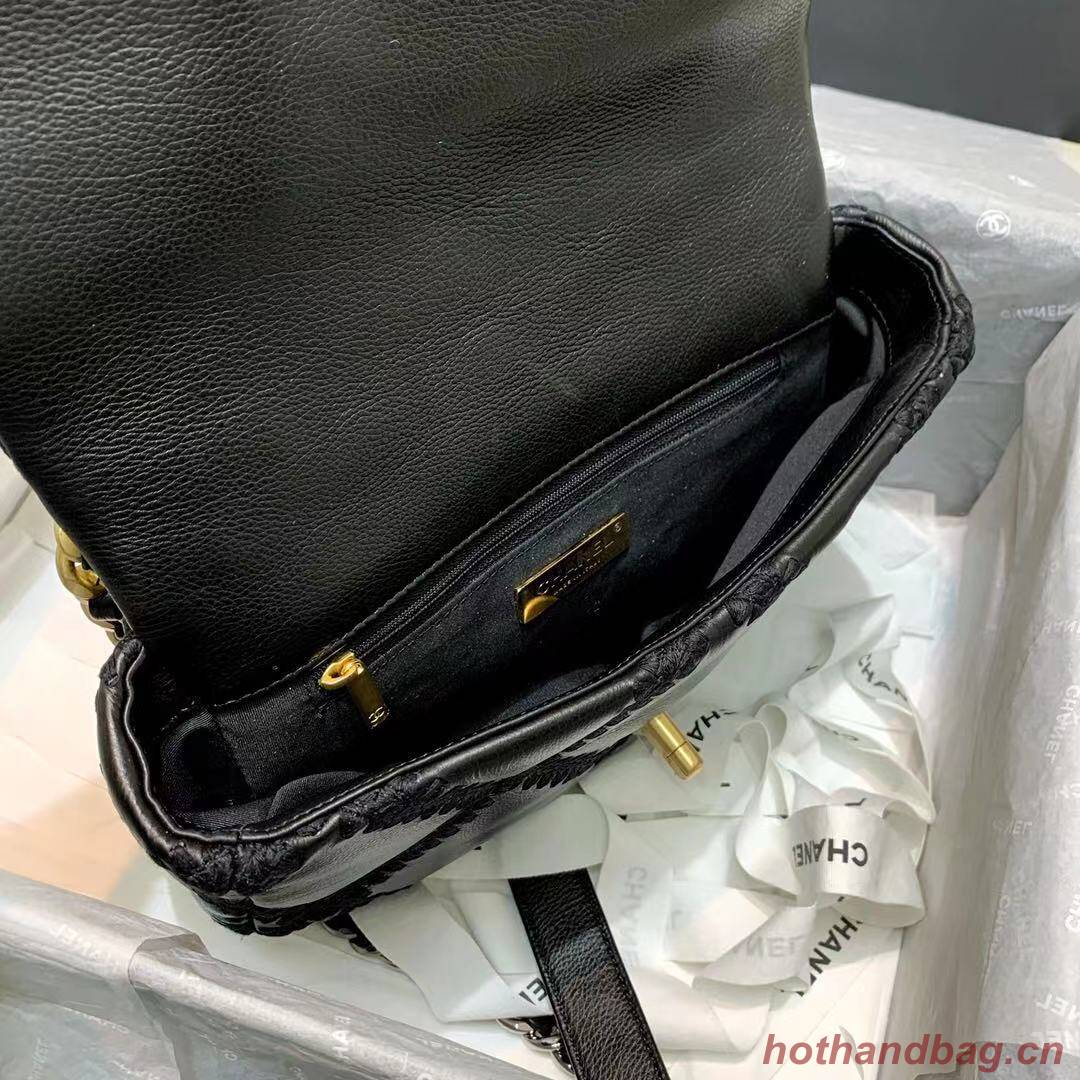 chanel 19 flap bag AS1160 black