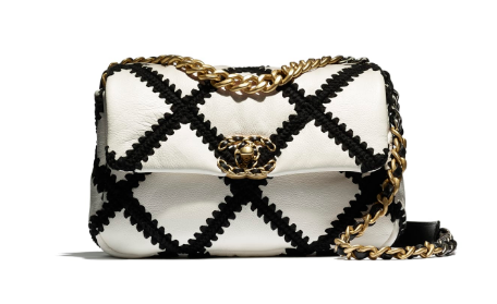 chanel 19 flap bag AS1160 White & Black