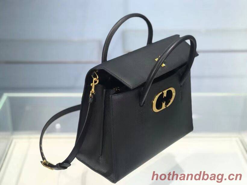 DIOR LARGE ST HONORE TOTE Grained Calfskin M9306UBAE black