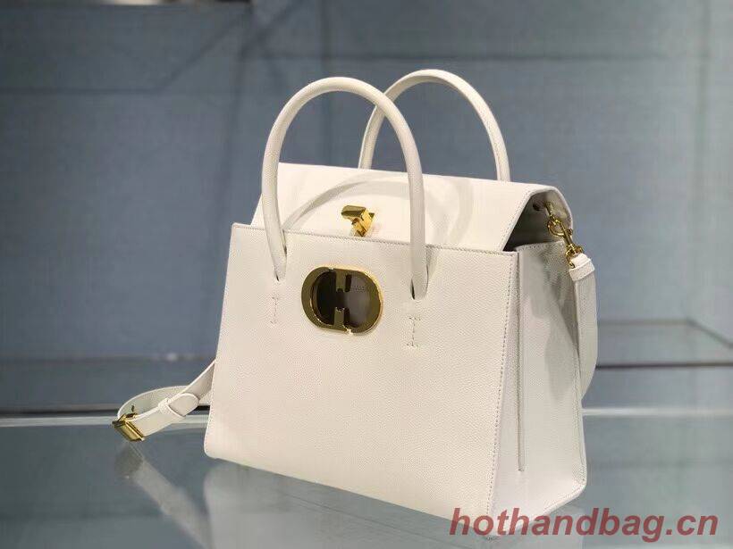 DIOR LARGE ST HONORE TOTE Grained Calfskin M9306UBAE WHITE