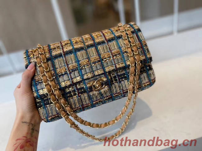 Chanel classic handbag Tweed & Gold-Tone Metal A01112-1 