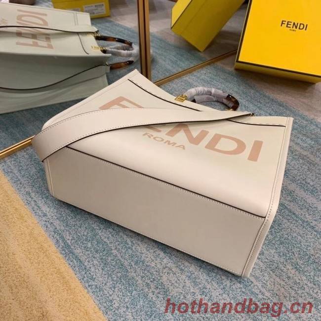 FENDI SUNSHINE MEDIUM beige leather shopper 8BH386A