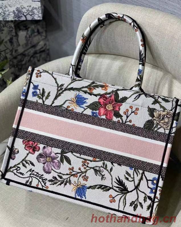 Medium DIOR BOOK TOTE Multicolor Mille Fleurs Embroidery M1296ZW