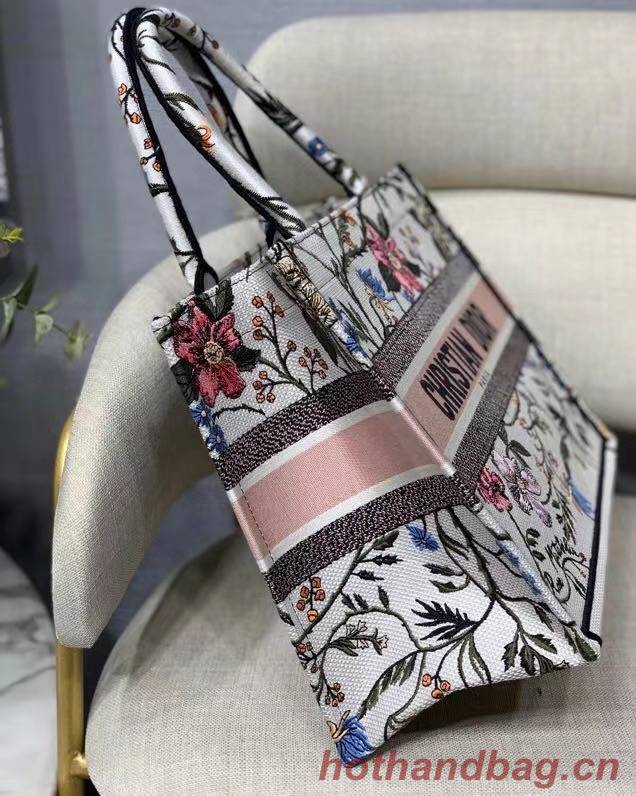 Medium DIOR BOOK TOTE Multicolor Mille Fleurs Embroidery M1296ZW