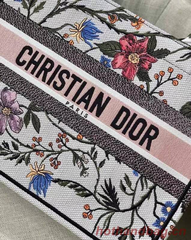 Medium DIOR BOOK TOTE Multicolor Mille Fleurs Embroidery M1296ZW