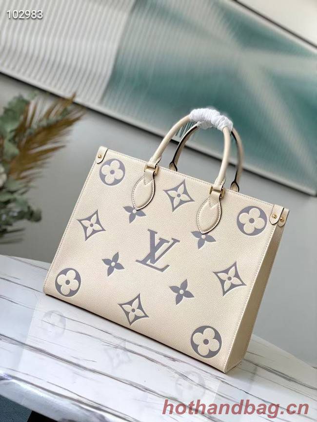 Louis Vuitton Original Onthego medium tote bag  cream M45495 Gray Logo