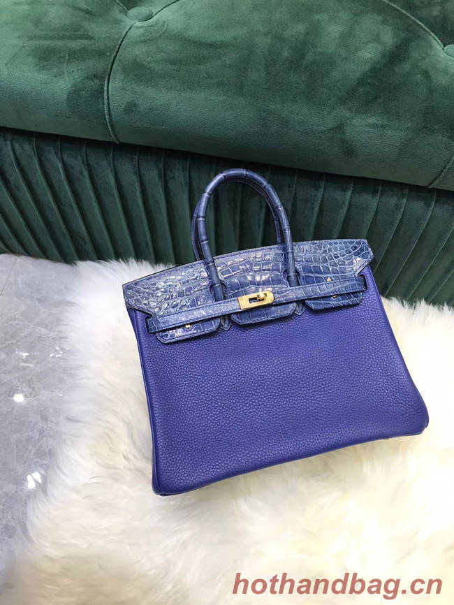 Hermes Birkin Bag Original Leather crocodile togo HBK2530 Blue