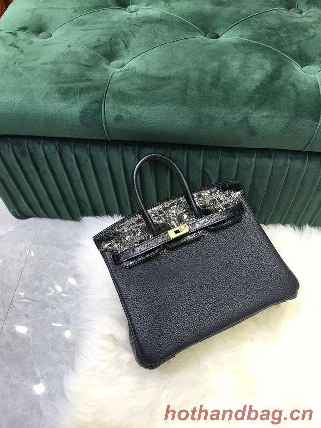 Hermes Birkin Bag Original Leather crocodile togo HBK2530 black