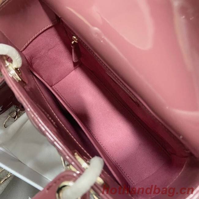 SMALL LADY DIOR BAG Rose Des Vents Patent Calfskin M0531