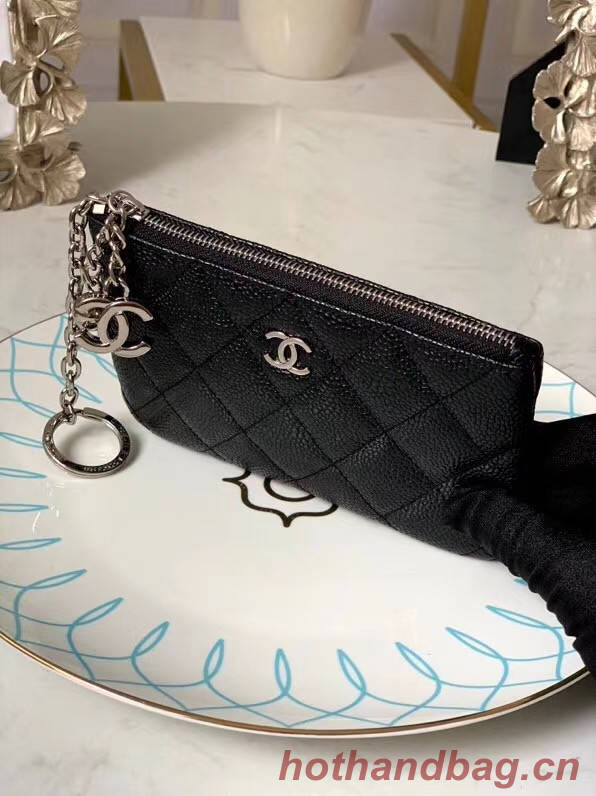 Chanel zipped wallet Goatskin AP31504-7 Black